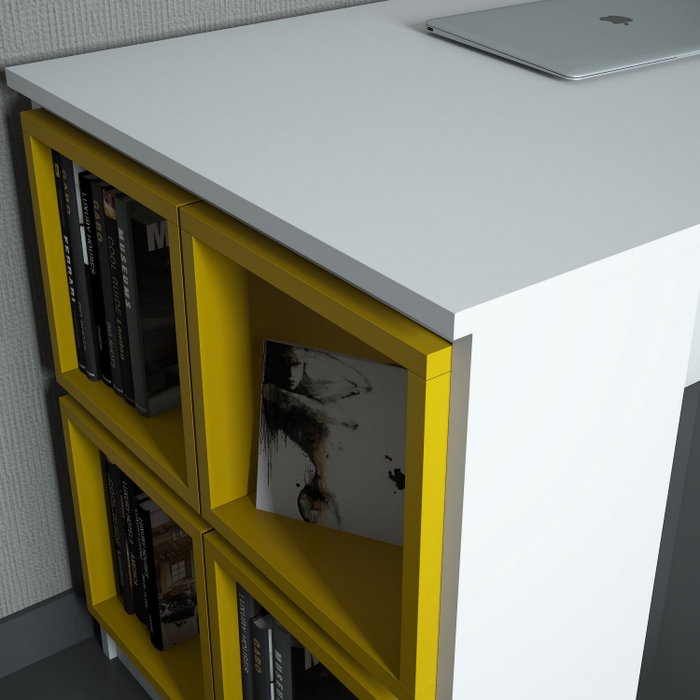 Hanah Home Mesa de estudio bohemia Blanco y Amarillo Hanah Home Mesa de estudio bohemia Blanco y Amarillo